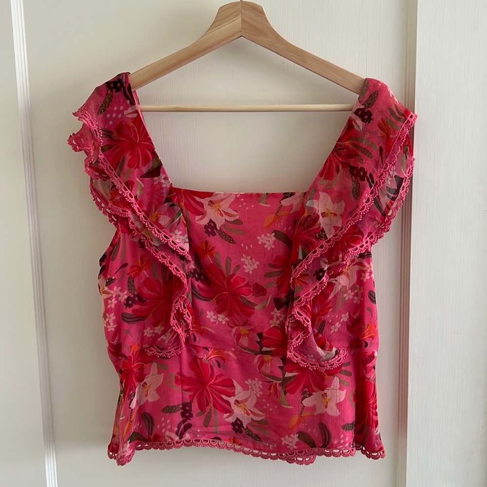 Farm Rio pink floral top